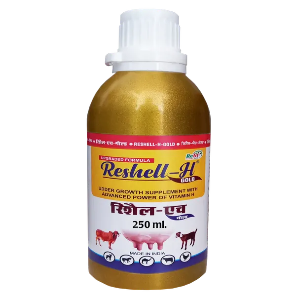Veterinary_Vitamin_H_Supplement_for_Cow,_Cattle,_Goat,_Chicken,_Layers,_Broilers,_Poultry_and_Other_Livestock_Animals,_Reshell-H_GOLD_250_ml.