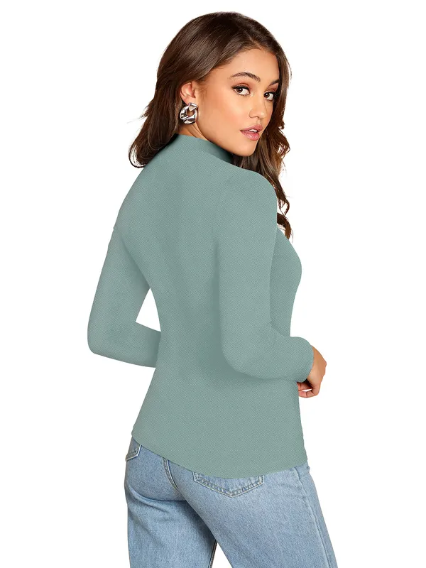 Sage_Green_Cut_Out_Choker_Bodysuit