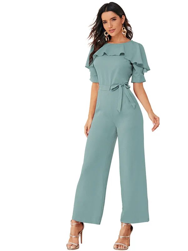Sage_Green_Ruffle_Sleeve_Jumpsuit_With_Belt