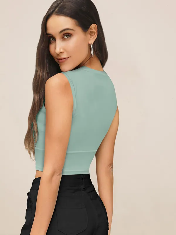 Women's_Sage_Green_Sleeveless_Crop_Top_Fitted_High_Neck_Design