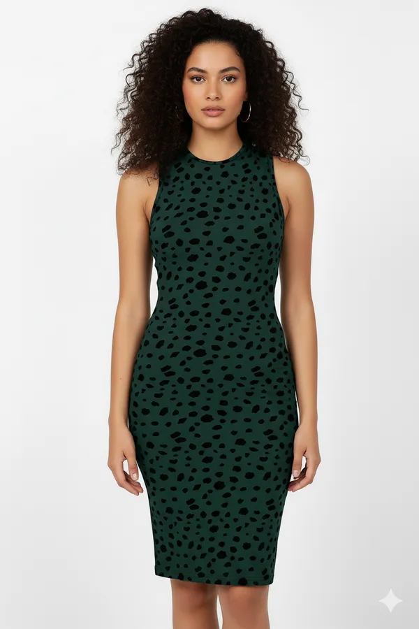 Dark_Green_Polka_Dot_Sleeveless_Bodycon_Dress