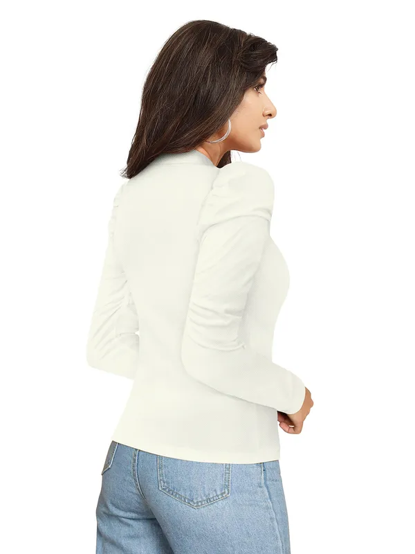 Women's_White_Ribbed_Knit_Top_With_Gold_Button_Detail