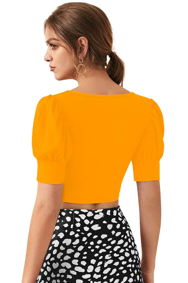 Women's_Bright_Orange_Puff_Sleeve_Crop_Top_With_Sweetheart_Neckline