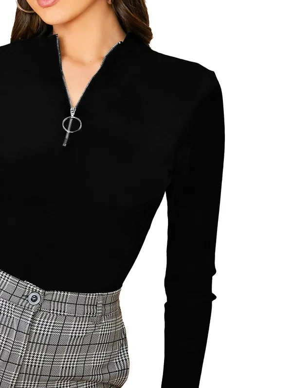 Black_High_Neck_Ribbed_Sweater_With_O_Ring_Zipper_Detail