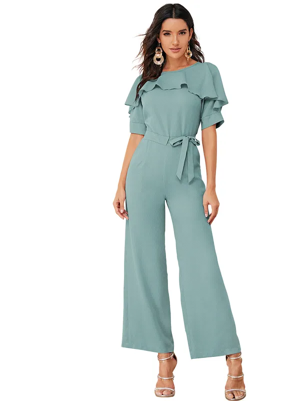 Sage_Green_Ruffle_Sleeve_Jumpsuit_With_Belt