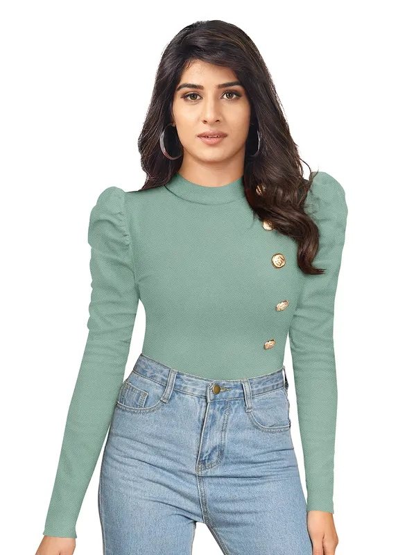 Women's_Sage_Green_Long_Sleeve_Top_With_Button_Detail