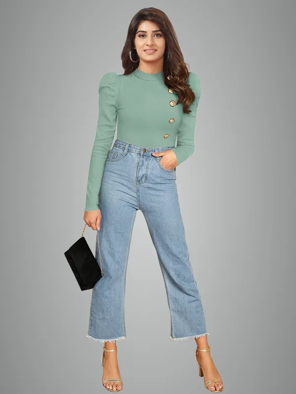 Women's_Sage_Green_Long_Sleeve_Top_With_Button_Detail