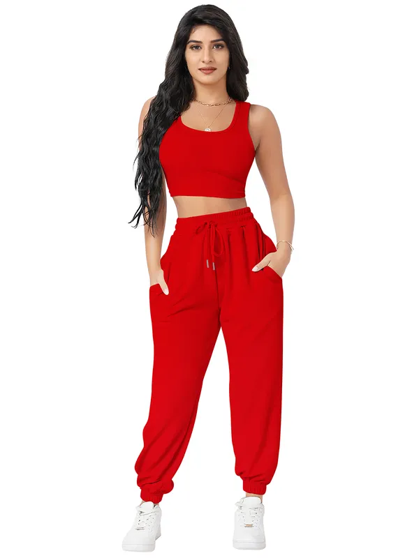 Women's_Red_Two_Piece_Crop_Top_And_Jogger_Co_Ord_Set