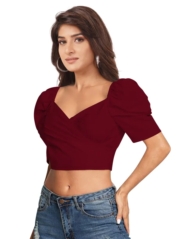 Maroon_Puff_Sleeve_Crop_Top_With_Sweetheart_Neckline