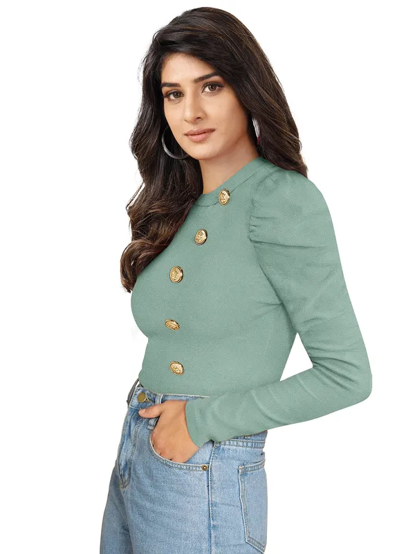Women's_Sage_Green_Long_Sleeve_Top_With_Button_Detail
