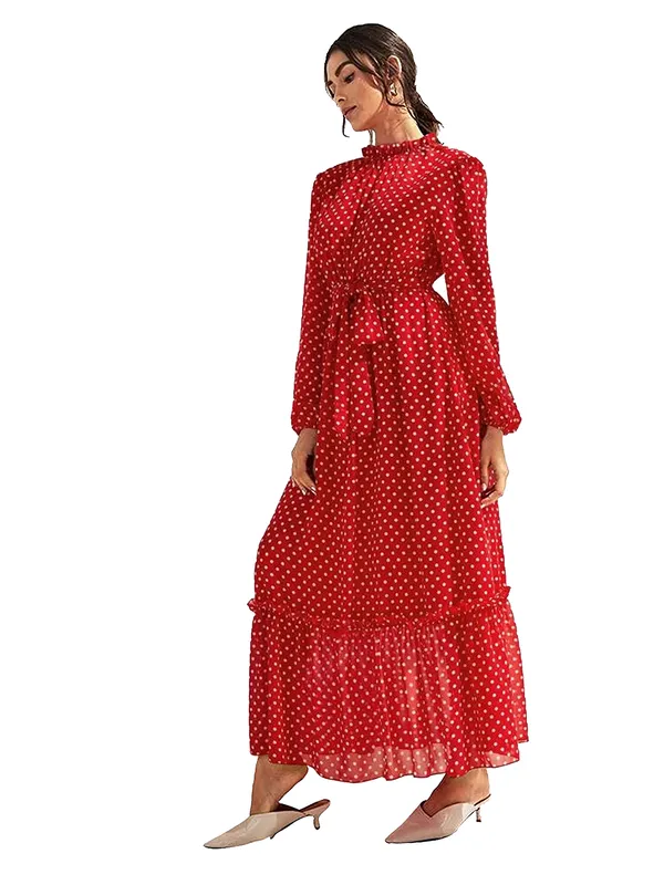 Red_Polka_Dot_Long_Sleeve_Maxi_Dress_For_Women