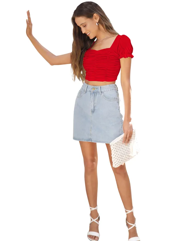 Red_Ruched_Crop_Top_With_Puff_Sleeves_And_Square_Neckline