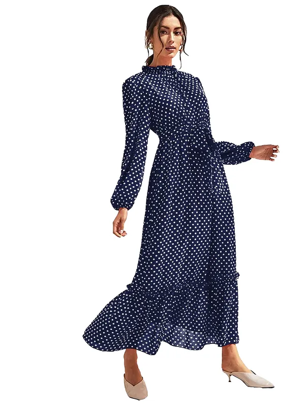 Navy_Blue_Polka_Dot_Long_Maxi_Dress_With_Ruffle_Details