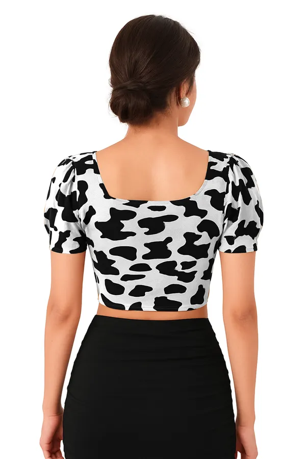 Cow_Print_Puff_Sleeve_Crop_Top