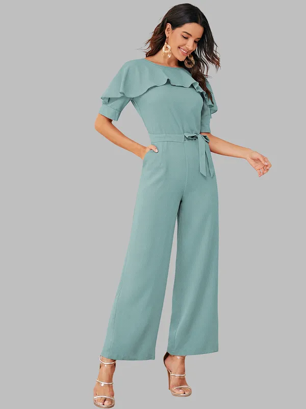 Sage_Green_Ruffle_Sleeve_Jumpsuit_With_Belt