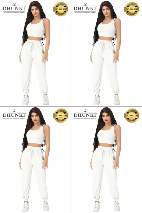 Women's_White_Crop_Top_And_Jogger_Co_Ord_Set_With_Drawstring_Waist