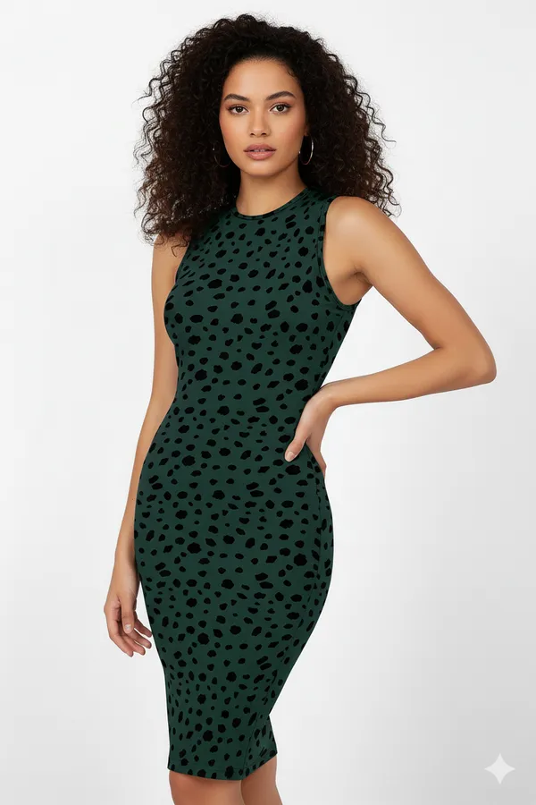 Dark_Green_Polka_Dot_Sleeveless_Bodycon_Dress