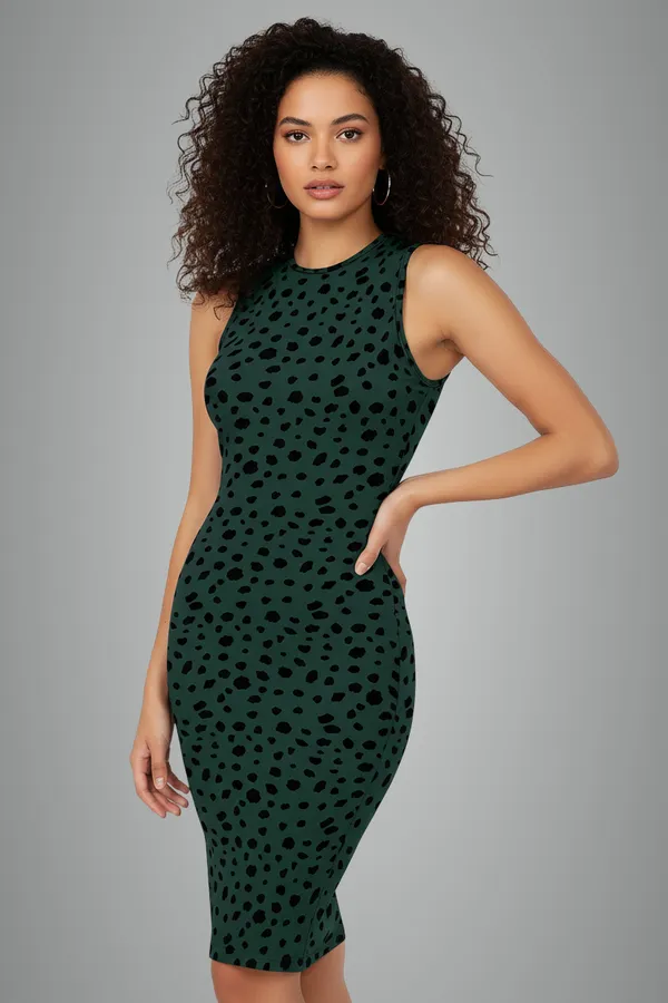 Dark_Green_Polka_Dot_Sleeveless_Bodycon_Dress