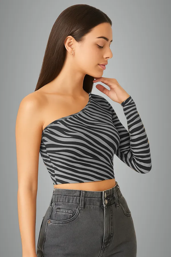 Zebra_Print_One_Shoulder_Crop_Top_For_Women