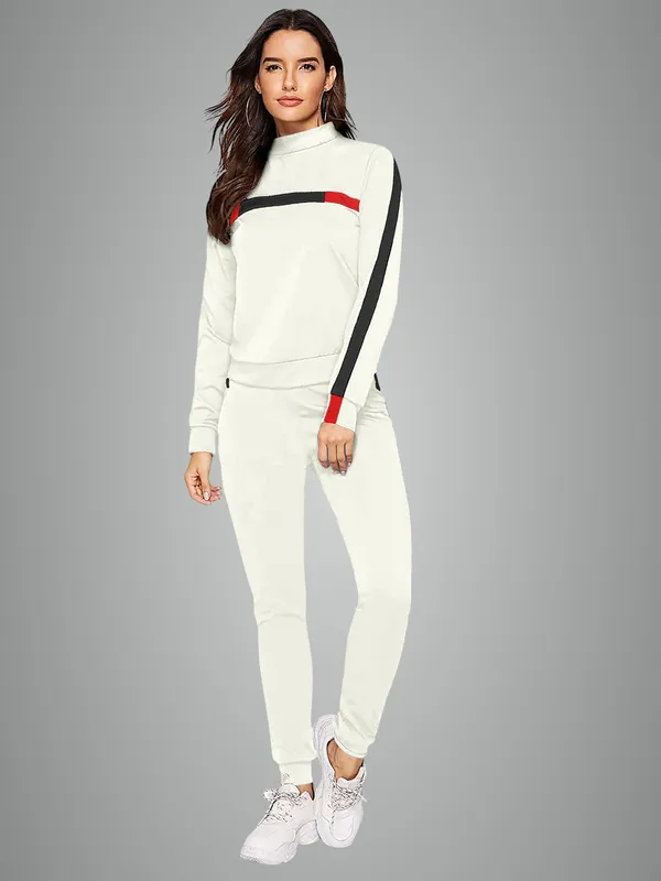 White_Tracksuit_Set_With_Black_And_Red_Stripe_Detail