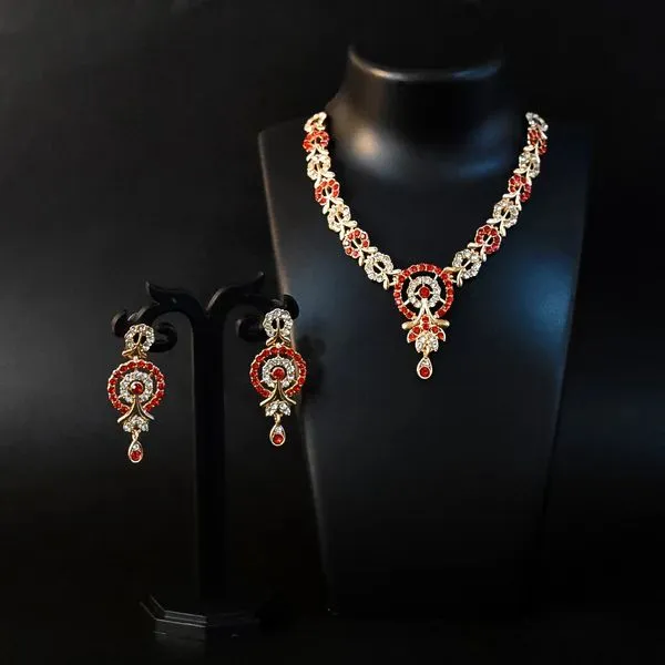 Diamond_Necklace_With_Earring_Set_–_Stunning_Jewelry_For_Women,_Perfect_For_Weddings_Parties
