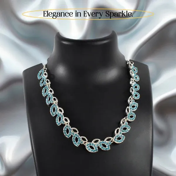 American_Diamond_Studded_Floral_Shaped_Necklace_With_Earrings_–_Sparkling_Jewelry_Set_For_Women
