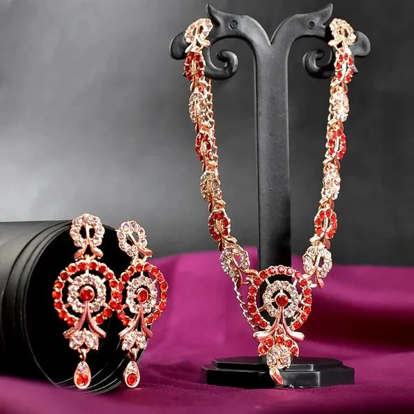 Diamond_Necklace_With_Earring_Set_–_Stunning_Jewelry_For_Women,_Perfect_For_Weddings_Parties