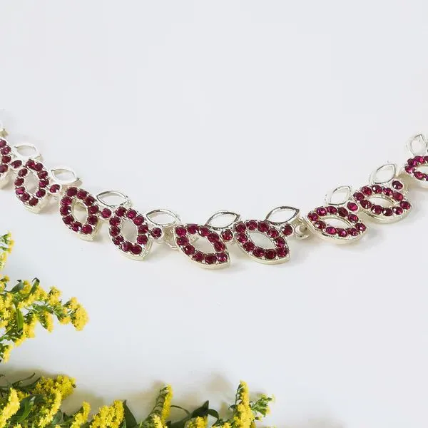 American_Diamond_Studded_Floral_Shaped_Necklace_With_Earrings_–_Sparkling_Jewelry_Set_For_Women