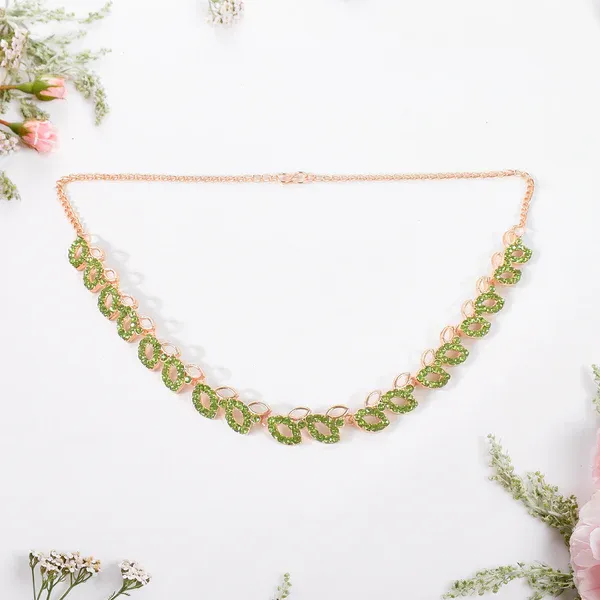American_Diamond_Studded_Floral_Shaped_Necklace_With_Earrings_–_Sparkling_Jewelry_Set_For_Women