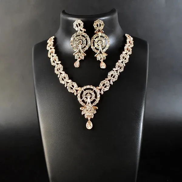 Diamond_Necklace_With_Earring_Set_–_Classic_Sparkling_Jewelry_For_Women,_Perfect_For_Weddings_Parties