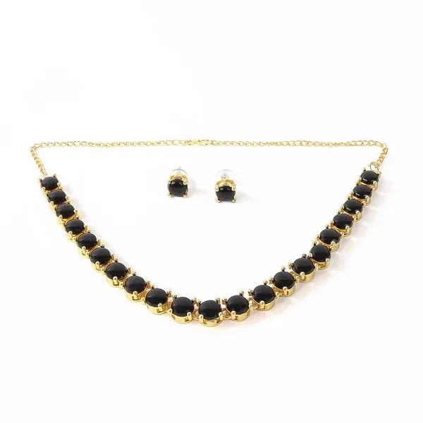 American_Diamond_Elegant_Gold_Plated_Necklace_Set_–_Stunning_Jewelry_For_Women,_Ideal_For_Parties_Celebrations