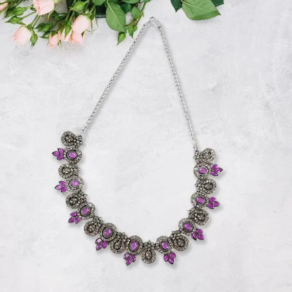 Elegant_Purple_Diamond_Necklace_Set_–_Stylish_Jewelry_For_Women