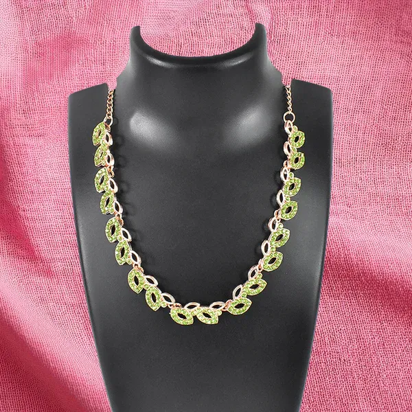 American_Diamond_Studded_Floral_Shaped_Necklace_With_Earrings_–_Sparkling_Jewelry_Set_For_Women