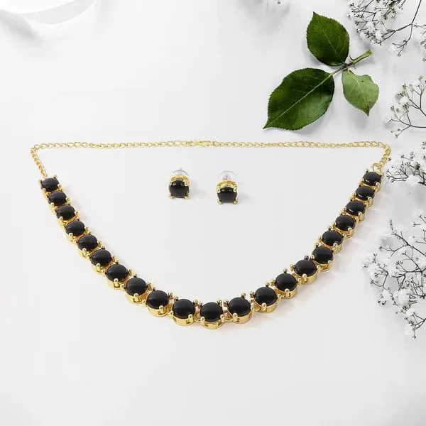American_Diamond_Elegant_Gold_Plated_Necklace_Set_–_Stunning_Jewelry_For_Women,_Ideal_For_Parties_Celebrations