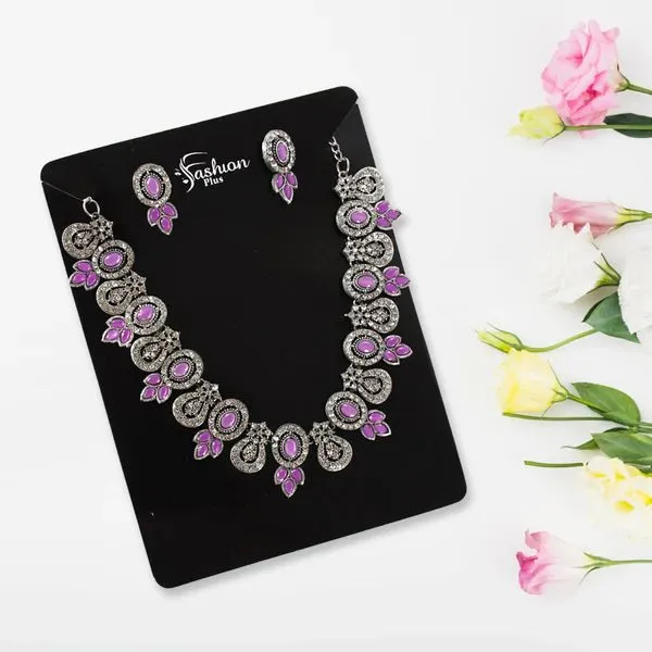 Elegant_Purple_Diamond_Necklace_Set_–_Stylish_Jewelry_For_Women