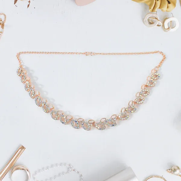 American_Diamond_Studded_Floral_Shaped_Necklace_With_Earrings_–_Sparkling_Jewelry_Set_For_Women
