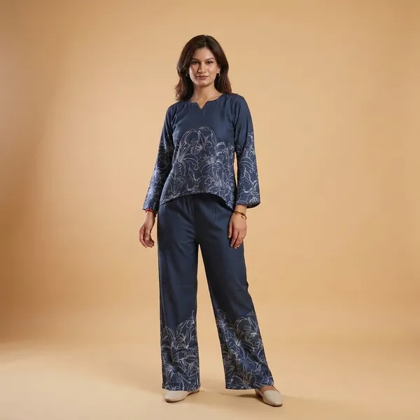 Indigo_Premium_Poly_Cotton_Printed_Round_Neck_Co-Ord_Set_For_Women