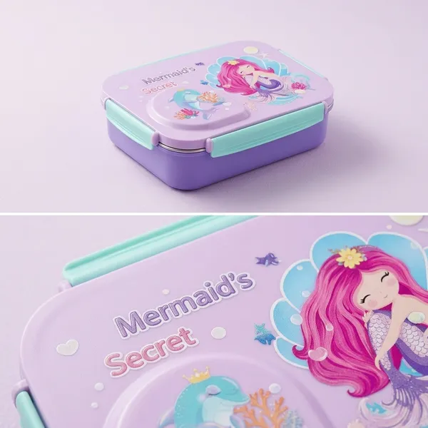 Purple_Plastic_Mermaid_Print_Dual_Compartment_Lunch_Box_For_Kids