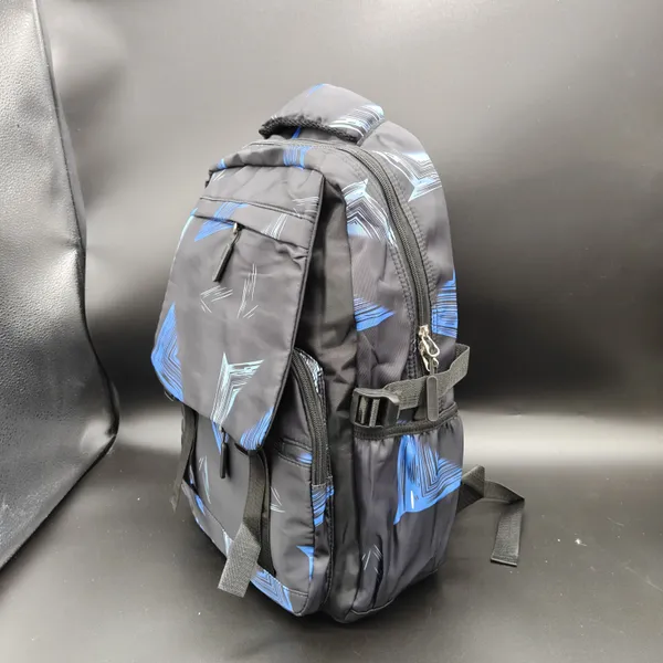 Black_Polyester_Geometric_Print_Multi-Compartment_Backpack_For_Kids
