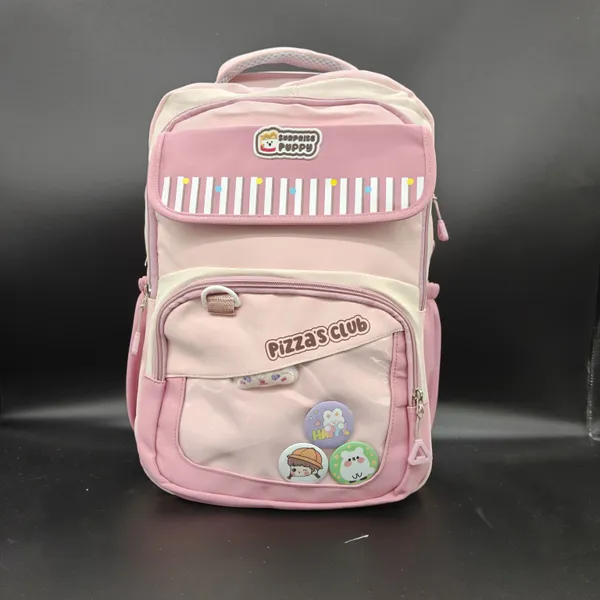 Pink_Polyester_Kawaii_Pizza_Club_School_Backpack_For_Kids