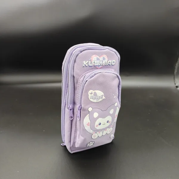Purple_Polyester_Kuromi_Multi-Compartment_Pencil_Pouch_For_Kids