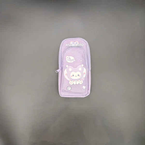 Purple_Polyester_Kuromi_Multi-Compartment_Pencil_Pouch_For_Kids