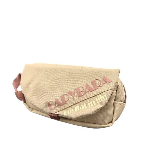 Off_White_Polyester_Capybara_Print_Zipper_Pencil_Pouch_For_Kids