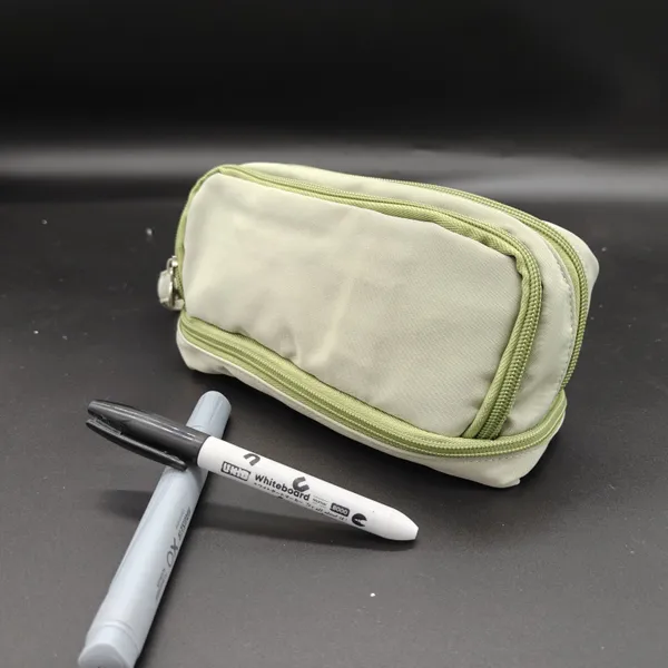 Cream_Green_Polyester_Dual_Compartment_Pencil_Pouch_For_Kids