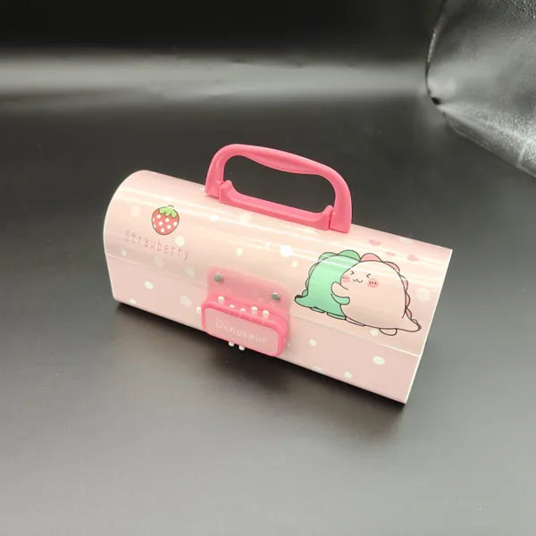 Pink_Plastic_Strawberry_Character_Multi-Compartment_Pencil_Box_For_Kids