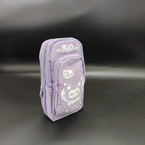 Purple_Polyester_Kuromi_Multi-Compartment_Pencil_Pouch_For_Kids