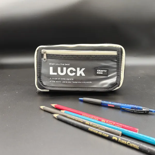 Grey_Polyester_Transparent_Dual_Compartment_Pencil_Pouch_For_Kids