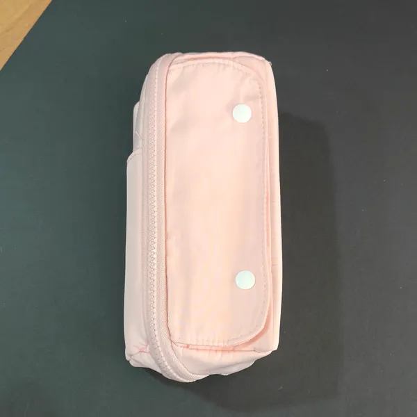 Pink_Polyester_Multi-Compartment_Pencil_Case_Pouch_For_Kids
