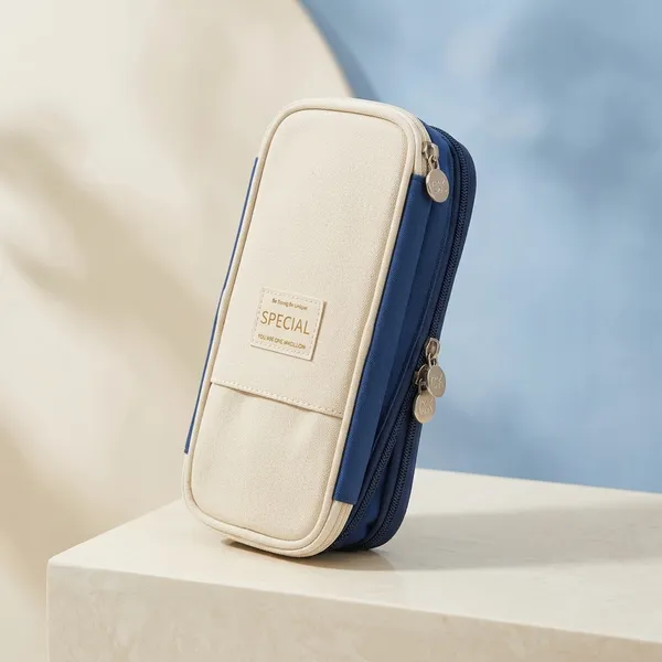 Blue_White_Polyester_Dual_Compartment_Pencil_Case_For_Kids