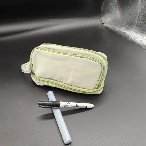 Cream_Green_Polyester_Dual_Compartment_Pencil_Pouch_For_Kids